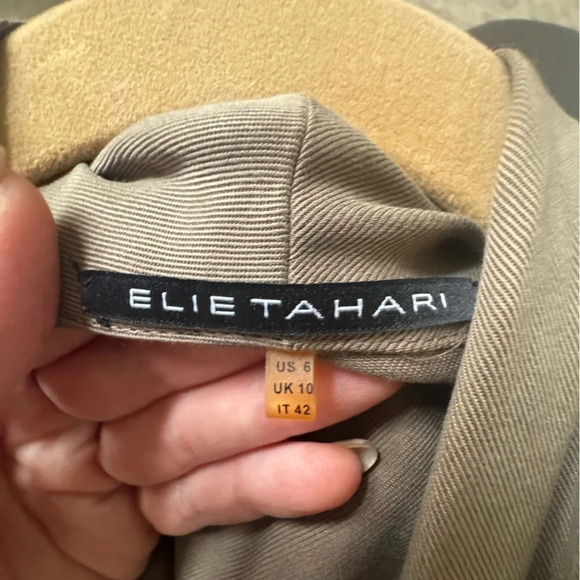 Elie Tahari olive partial wrap dress size 6 - Picture 4 of 5